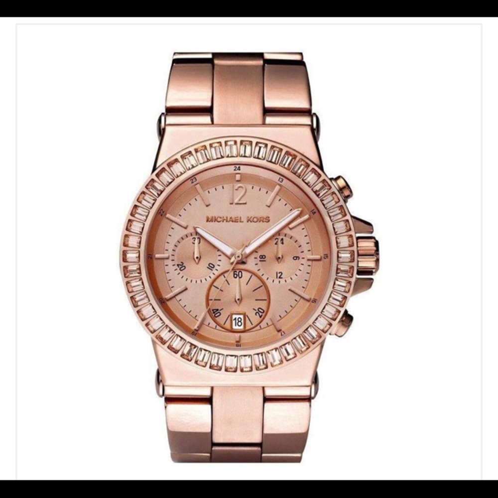 Michael Kors Baguette-Bezel Watch rose gold MK5412